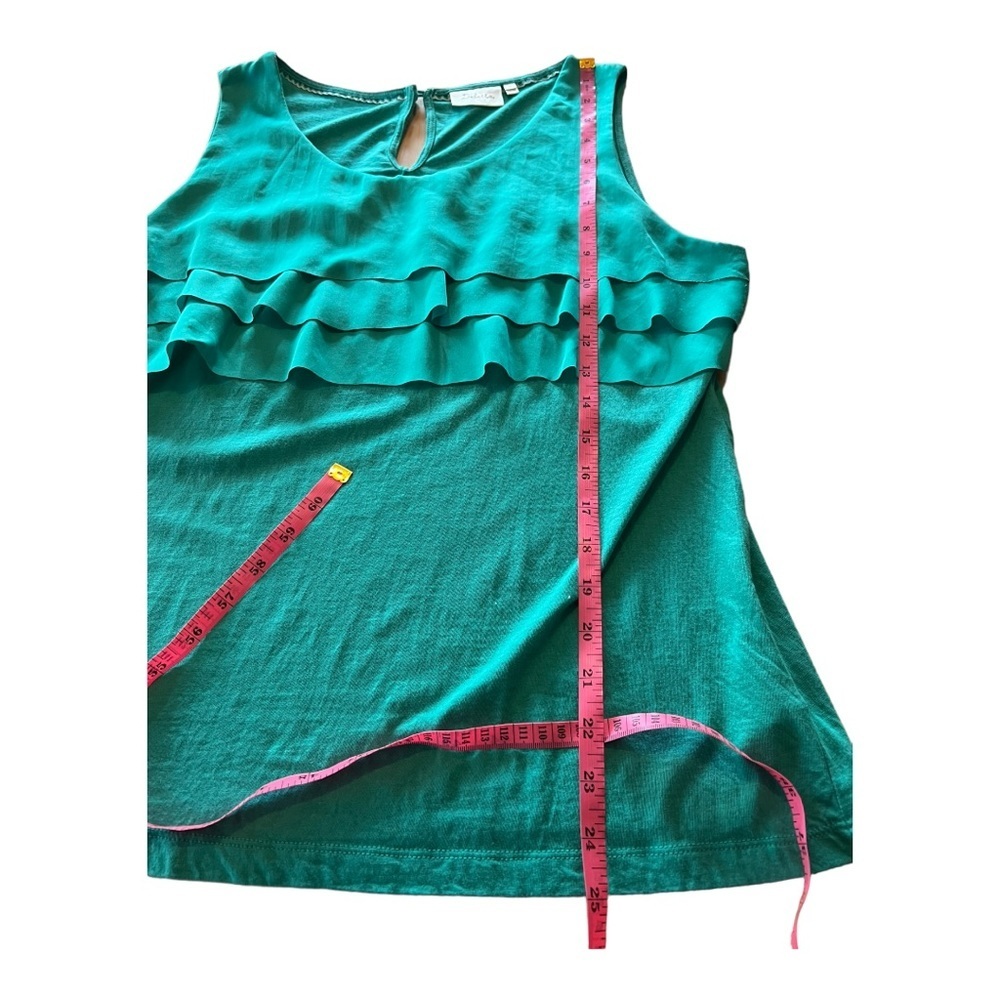 Deletta Anthropologie Top Womens Medium Geen Layered Mixed Media Sleeveless L - Picture 8 of 10